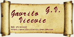 Gavrilo Vićević vizit kartica